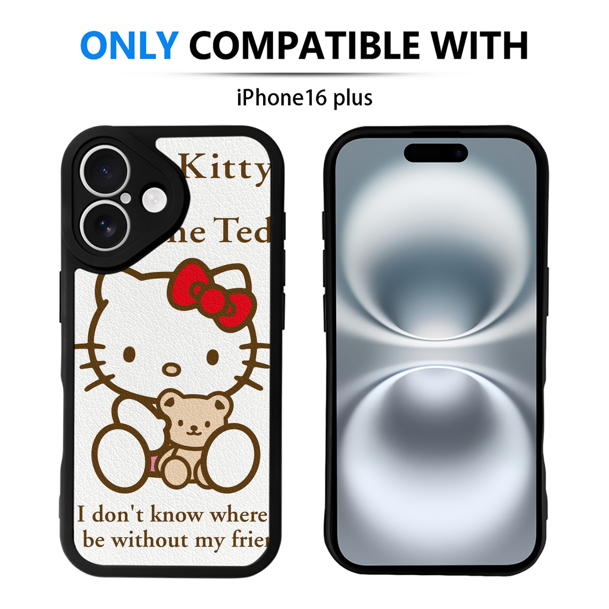 （画像用） Hello Kitty ハローキティ 【iPhone 16シリーズ対応】シリコンスマホケース（レザー調） 材質：シリコン